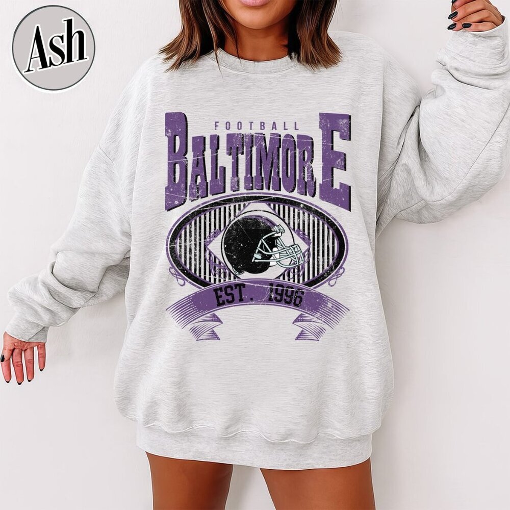 Baltimore Football Vintage Style Crewneck Sweatshirt 17